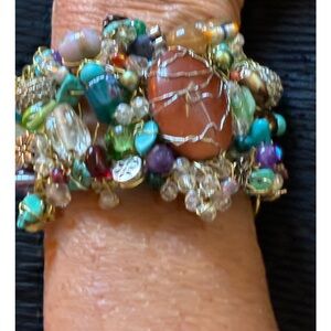 Handcrafted New Beaded Wire
Statement Bracelet/Cuff